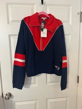 NFL Team Half-Zip Pullover - Red & Navy. NWT